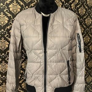 Bernardo Taupe Quilted Bomber Jacket